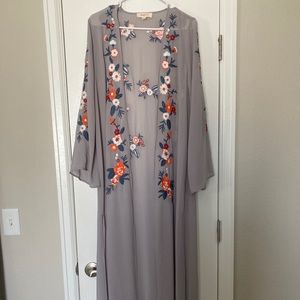 Peach Love floral duster